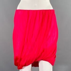 HELMUT LANG Size S Pink Silk Bubble Hem Skirt